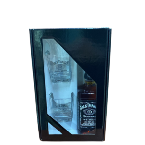 Estuche Whisky Jack Daniels con x2 vasos
