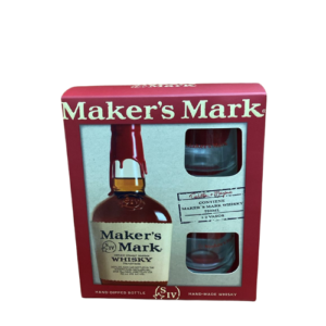 Estuche Whisky Maker Mark con x2 vasos