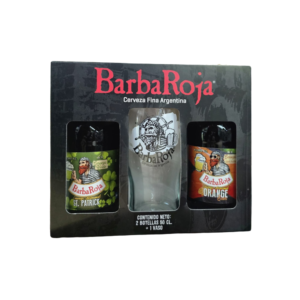 Estuche Barba Roja 2 botellas + Vaso Pinta