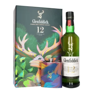 Glenfiddich 12 años Estuche con petaca 750cc